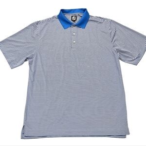 FootJoy Blue Stripe Performance Golf Polo Shirt Quick Dry Size XL Foot Joy